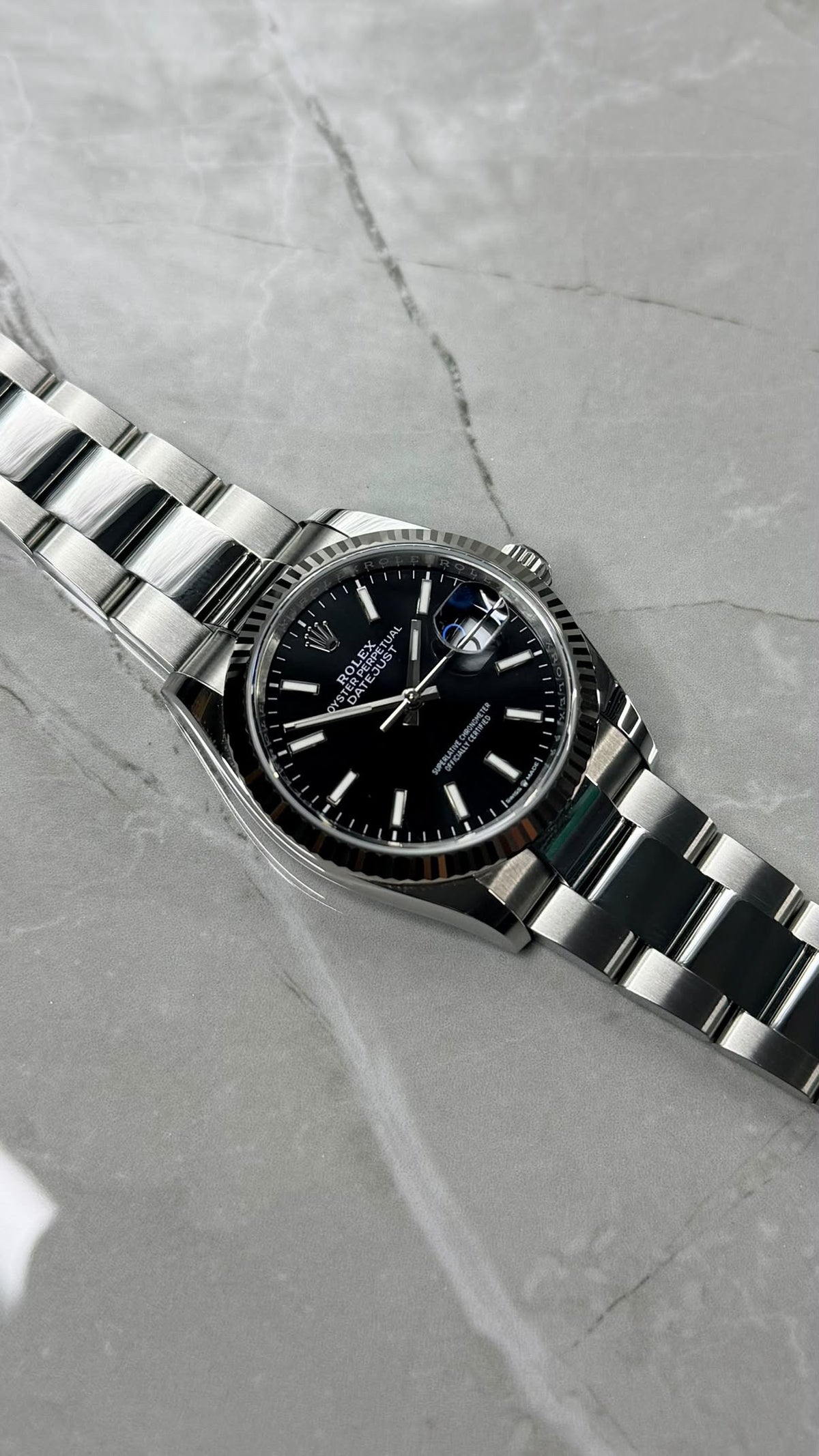 Rolex Datejust 36 Black Fluted Oyster