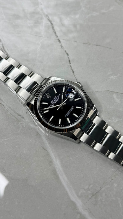 Rolex Datejust 36 Black Fluted Oyster