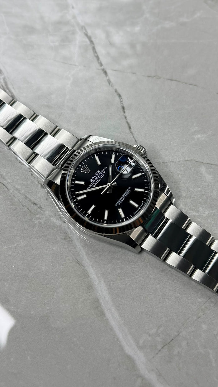 Rolex Datejust 36 Black Fluted Oyster