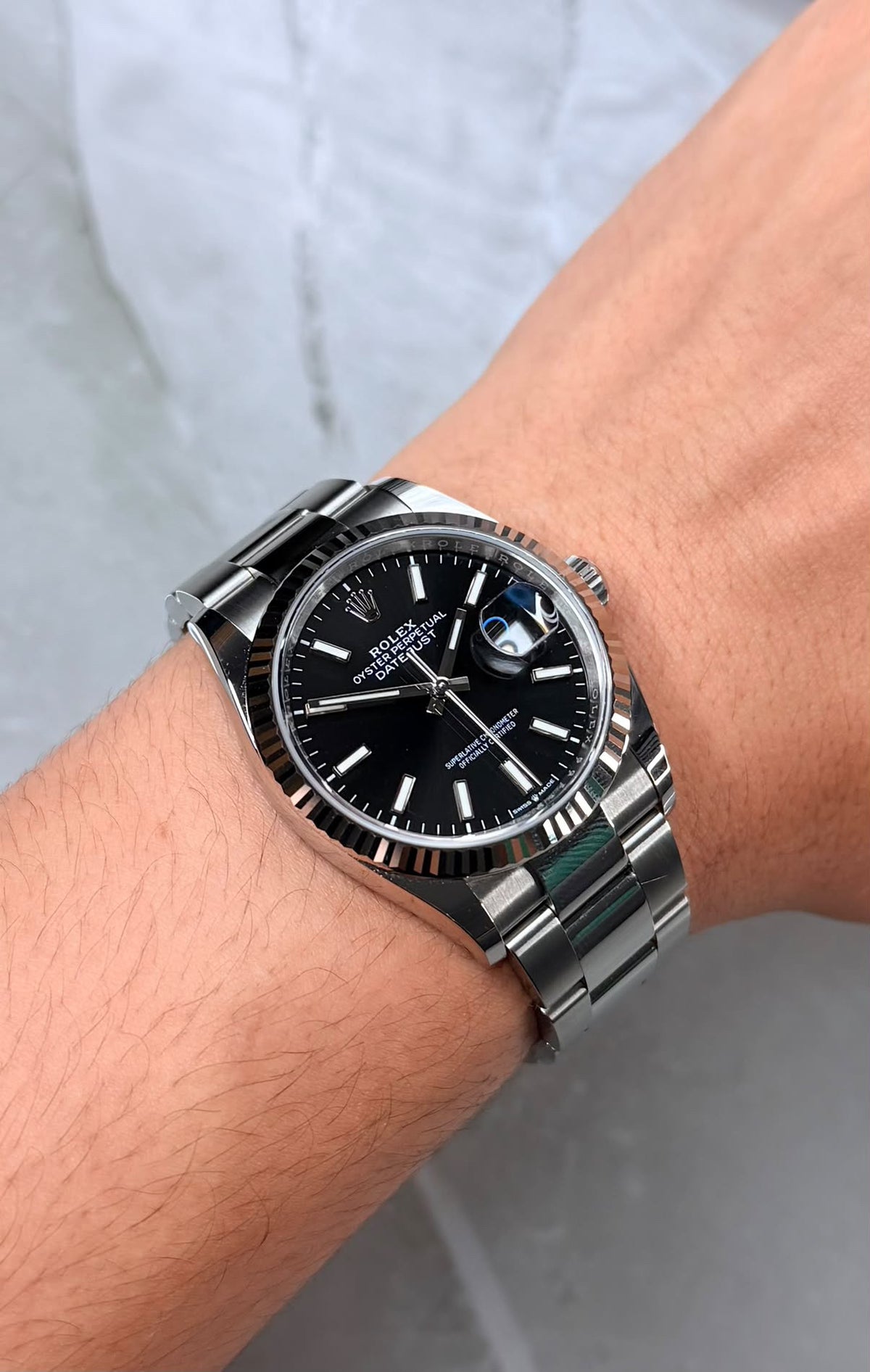 Rolex Datejust 36 Black Fluted Oyster