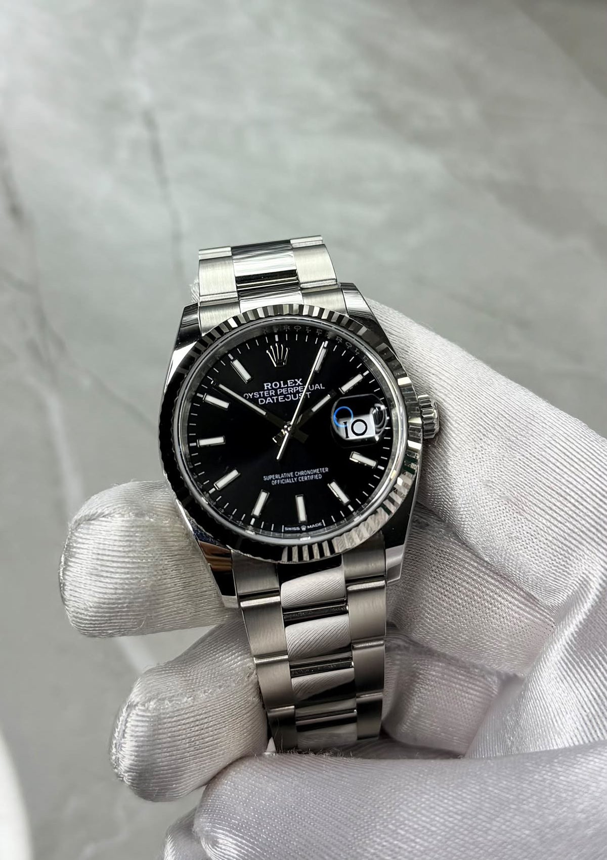Rolex Datejust 36 Black Fluted Oyster