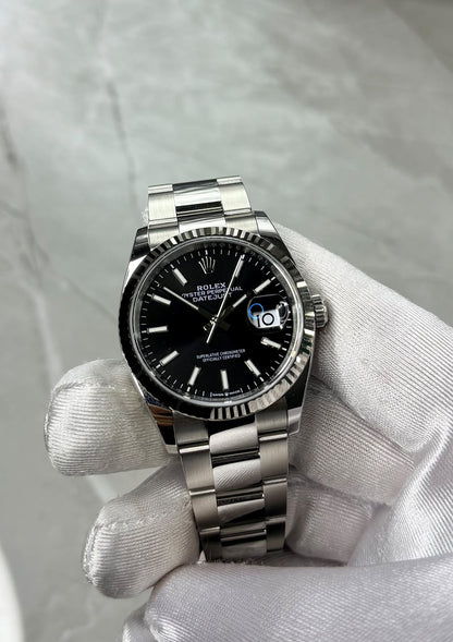 Rolex Datejust 36 Black Fluted Oyster