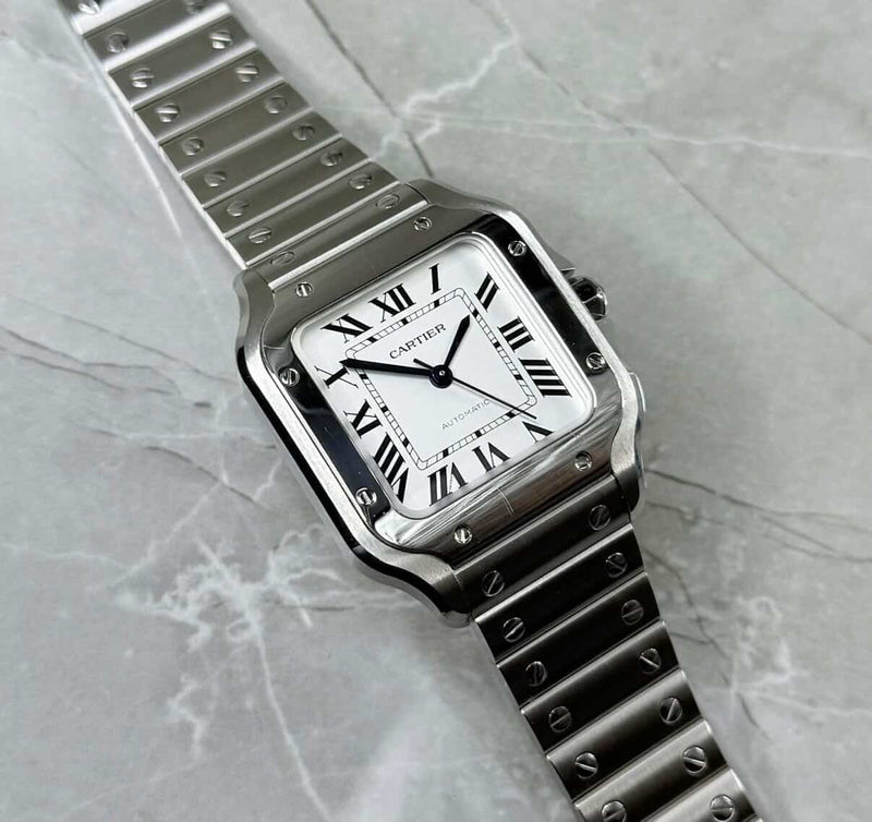 2021 Cartier Santos Medium White WSTA0029 - Image 1