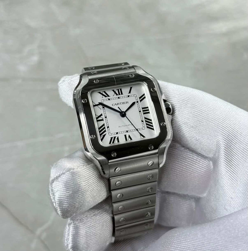 2021 Cartier Santos Medium White WSTA0029 - Image 2