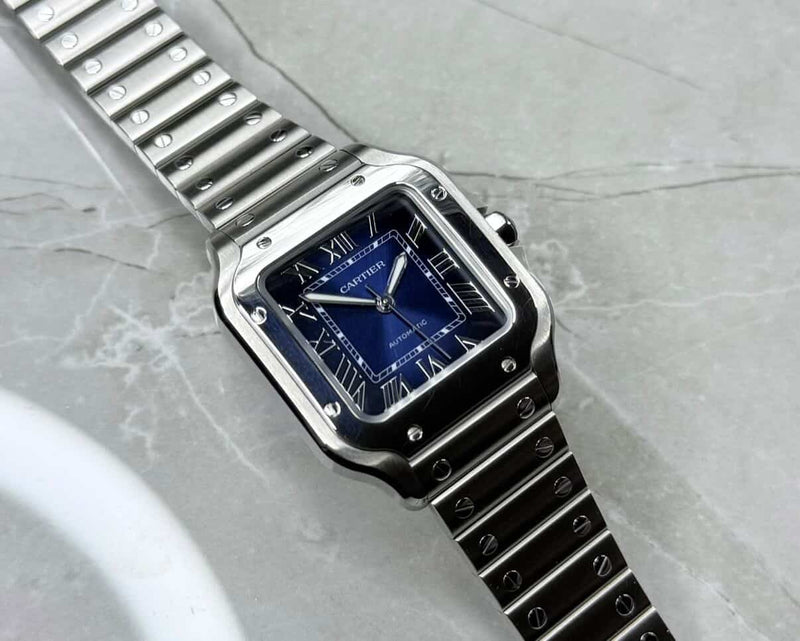 2023 Cartier Santos Medium Blue WSSA0063 - Image 1