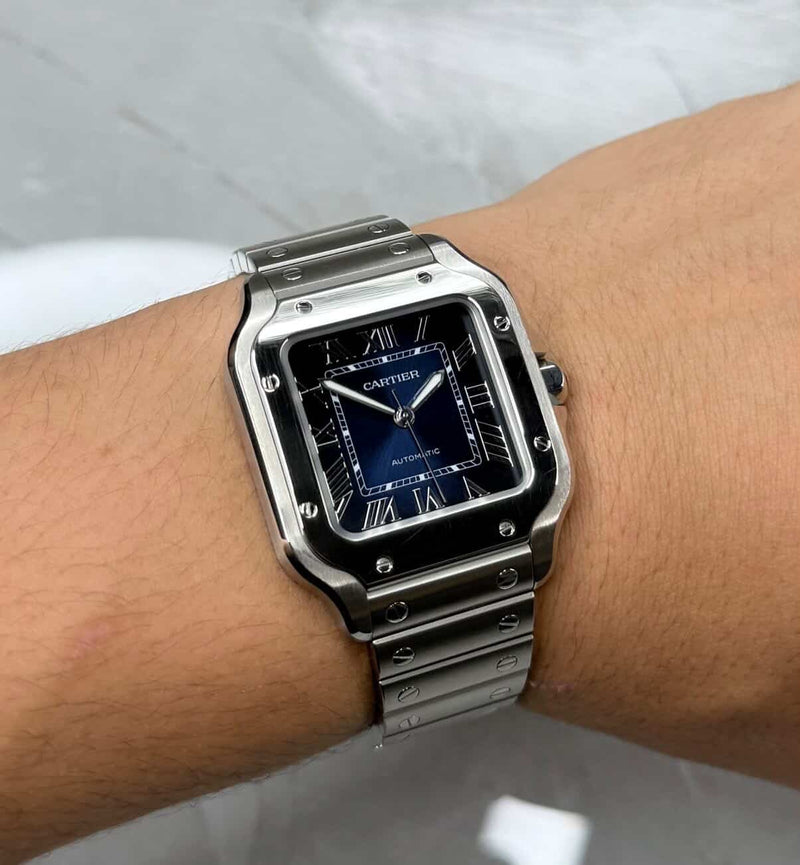 2023 Cartier Santos Medium Blue WSSA0063 - Image 3